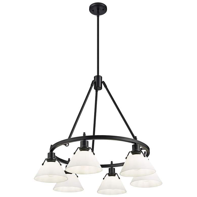 Image 3 Orwell 29" Wide Matte Black 6-Light Chandelier more views