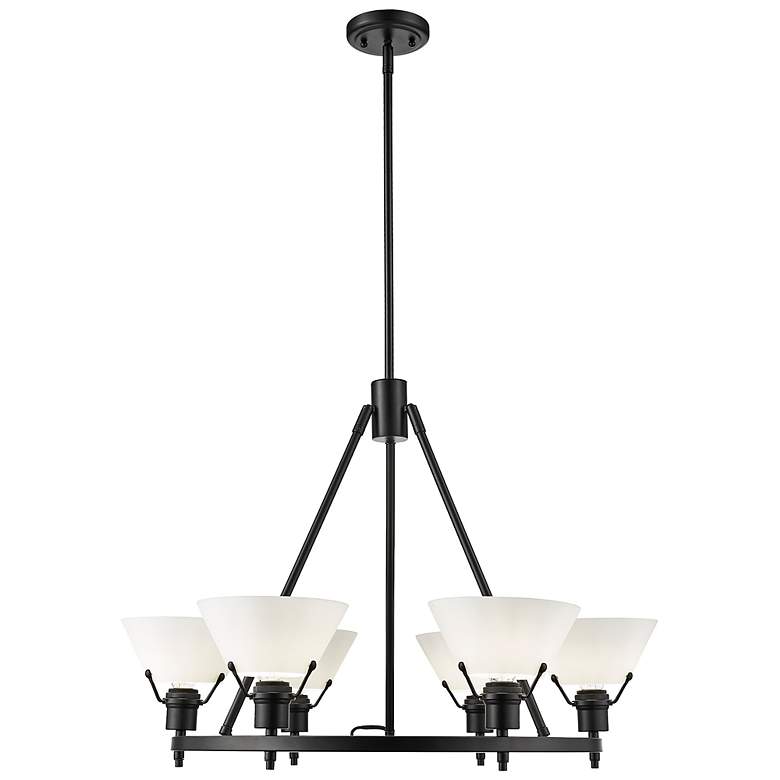 Image 5 Orwell 29" Wide Matte Black 6-Light Chandelier more views