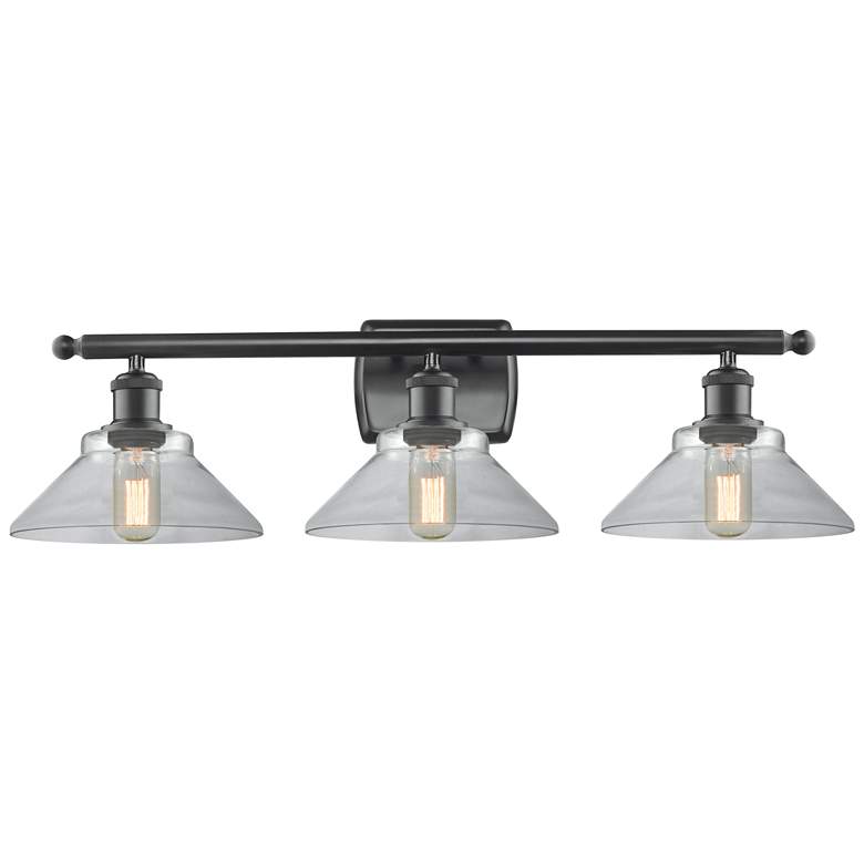 Image 1 Orwell 3 Light 26" LED Bath Light - Matte Black - Clear Shade