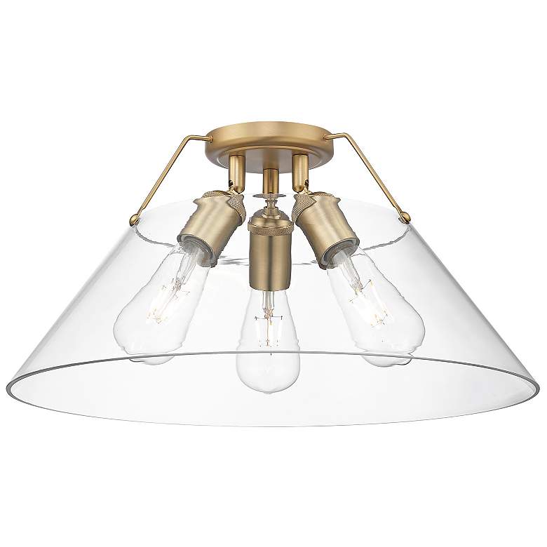 Image 1 Orwell 3-Light Flush Mount in Champagne Bronze with Clear Glass