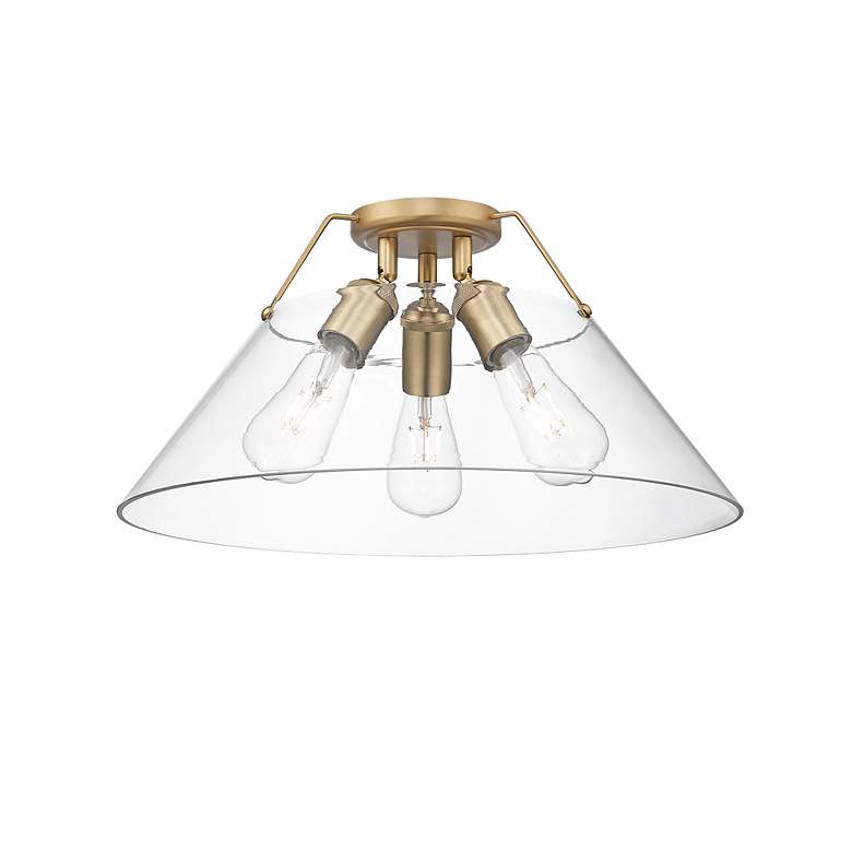 Image 2 Orwell 3-Light Flush Mount in Champagne Bronze with Clear Glass more views