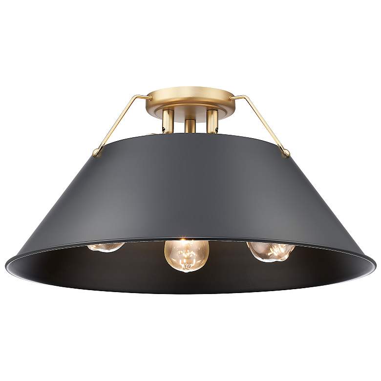 Image 1 Orwell 3-Light Flush Mount in Champagne Bronze with Matte Black