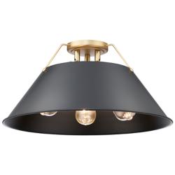 Orwell 3-Light Flush Mount in Champagne Bronze with Matte Black