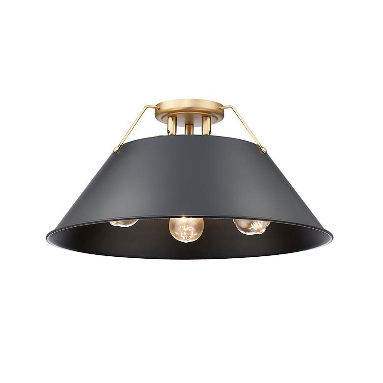 Image 2 Orwell 3-Light Flush Mount in Champagne Bronze with Matte Black more views