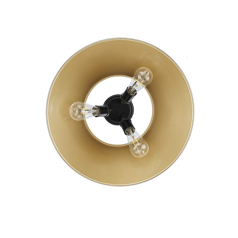 Image 3 Orwell 3-Light Flush Mount in Matte Black with Champagne Bronze more views