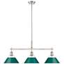 1_Orwell 3-Light Linear Pendant in Pewter with Pine Green