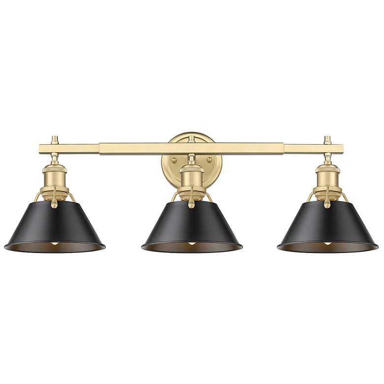 Image 1 Orwell 3-Light Vanity Light in Champagne Bronze with Matte Black