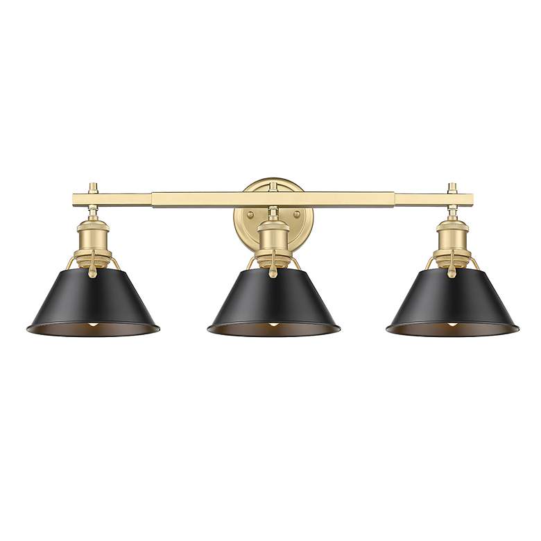 Image 2 Orwell 3-Light Vanity Light in Champagne Bronze with Matte Black more views