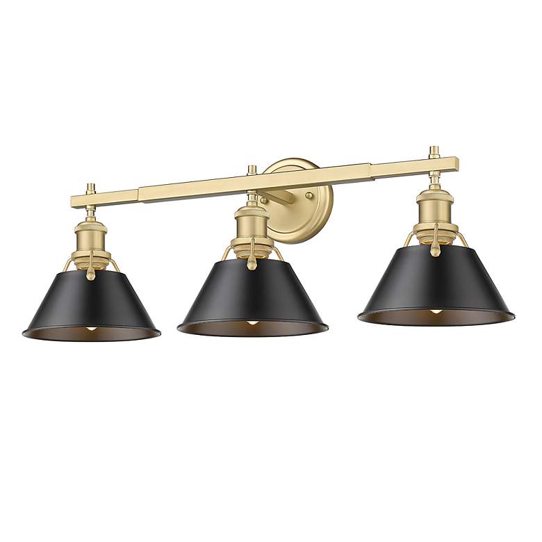 Image 3 Orwell 3-Light Vanity Light in Champagne Bronze with Matte Black more views