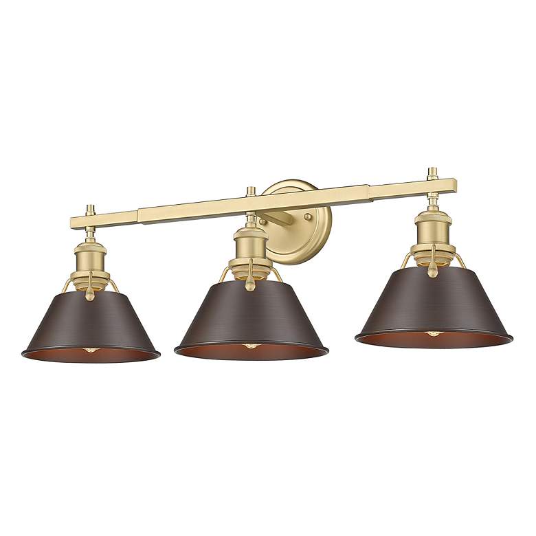 Image 3 Orwell 3-Light Vanity Light in Champagne Bronze with Rubbed Bronze more views