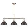 1_Orwell 34 3/4"W Aged Brass and Bronze 3-Light Island Pendant