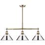 1_Orwell 35 3/4" Wide 3-Light Linear Pendant in Aged Brass with Chrome