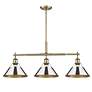 2_Orwell 35 3/4" Wide 3-Light Linear Pendant in Aged Brass with Chrome more views