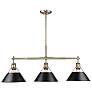 1_Orwell 35 3/4" Wide 3-Light Linear Pendant in Aged Brass with Matte Bl