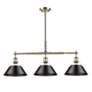 2_Orwell 35 3/4" Wide 3-Light Linear Pendant in Aged Brass with Matte Bl more views