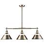 1_Orwell 35 3/4" Wide 3-Light Linear Pendant in Aged Brass
