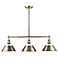 Orwell 35 3/4" Wide 3-Light Linear Pendant in Aged Brass