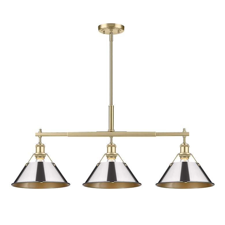 Image 2 Orwell 35 3/4" Wide 3-Light Linear Pendant in Champagne Bronze with Ch more views