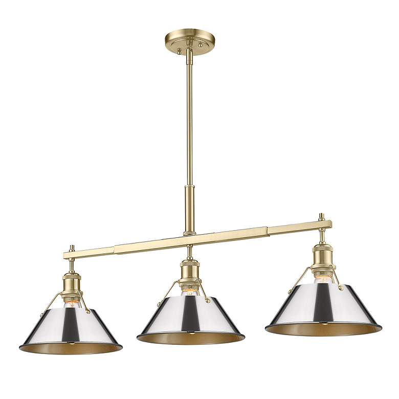 Image 3 Orwell 35 3/4" Wide 3-Light Linear Pendant in Champagne Bronze with Ch more views