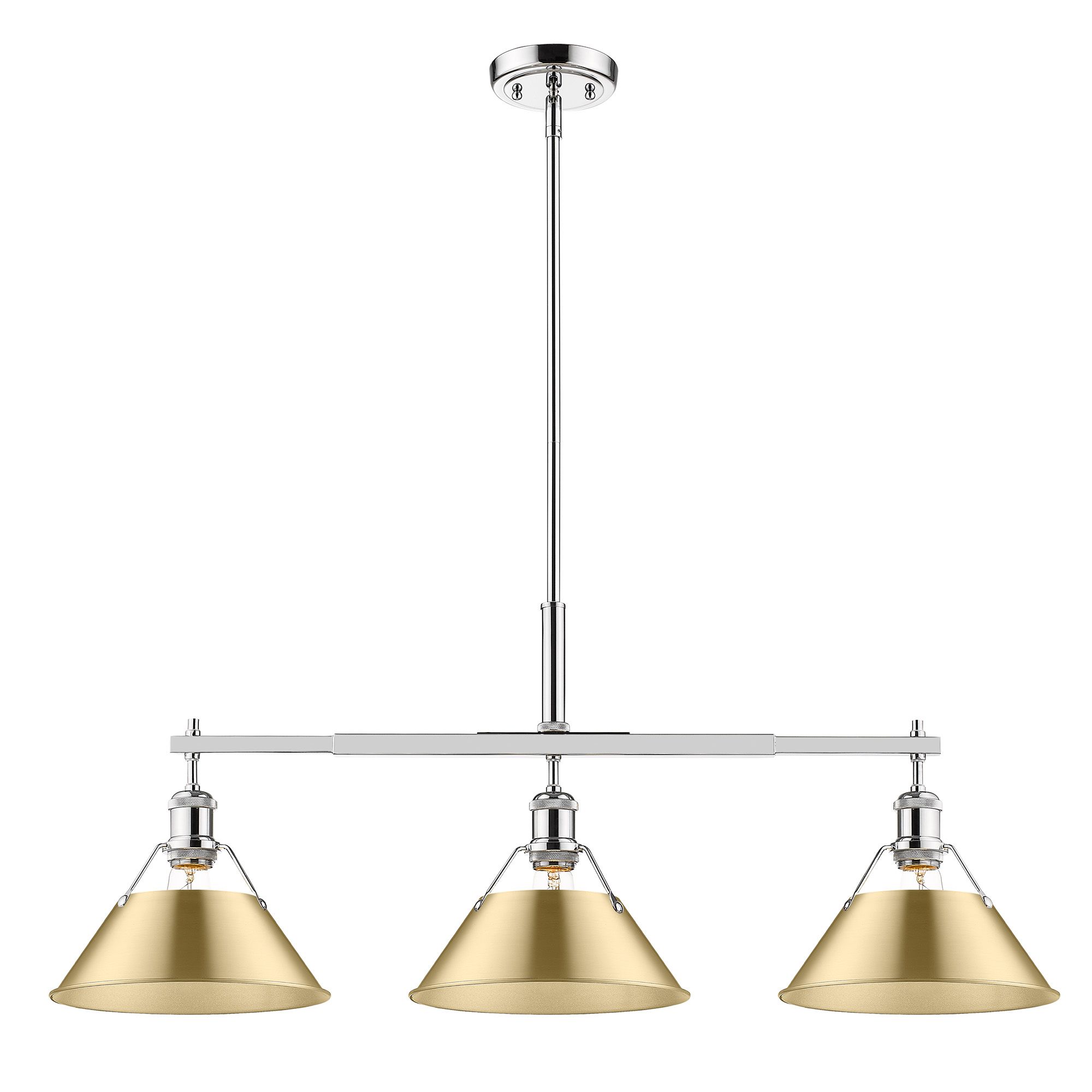 Image 2 Orwell 35 3/4" Wide 3-Light Linear Pendant in Chrome with Champagne Br more views