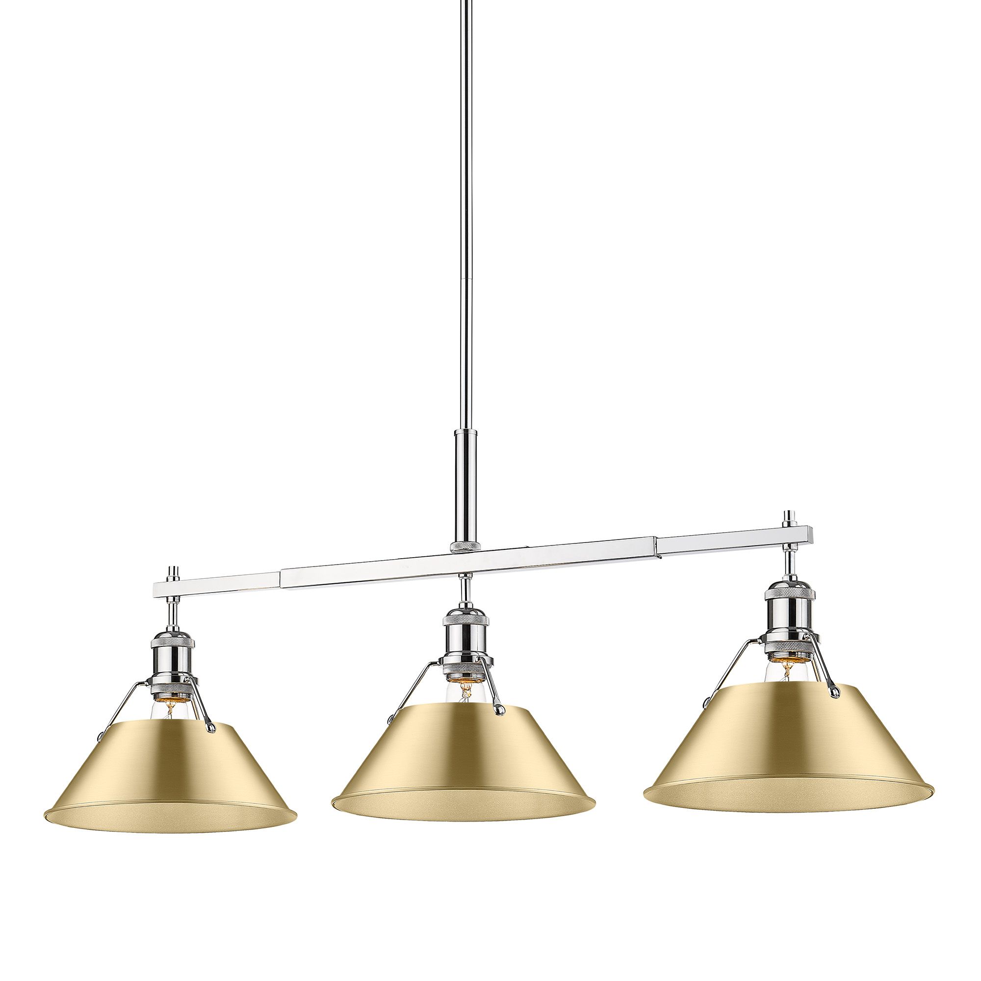 Image 3 Orwell 35 3/4" Wide 3-Light Linear Pendant in Chrome with Champagne Br more views