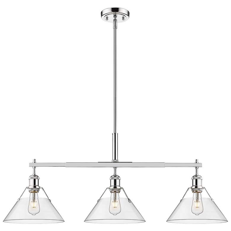 Image 1 Orwell 35 3/4" Wide 3-Light Linear Pendant in Chrome with Clear Glass