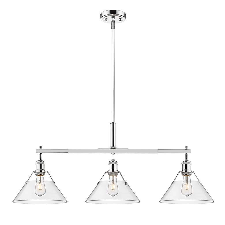 Image 2 Orwell 35 3/4" Wide 3-Light Linear Pendant in Chrome with Clear Glass more views