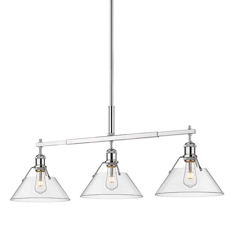 Image 3 Orwell 35 3/4" Wide 3-Light Linear Pendant in Chrome with Clear Glass more views