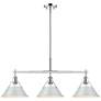 1_Orwell 35 3/4" Wide 3-Light Linear Pendant in Chrome with Dusky Blue