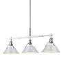 3_Orwell 35 3/4" Wide 3-Light Linear Pendant in Chrome with Dusky Blue more views