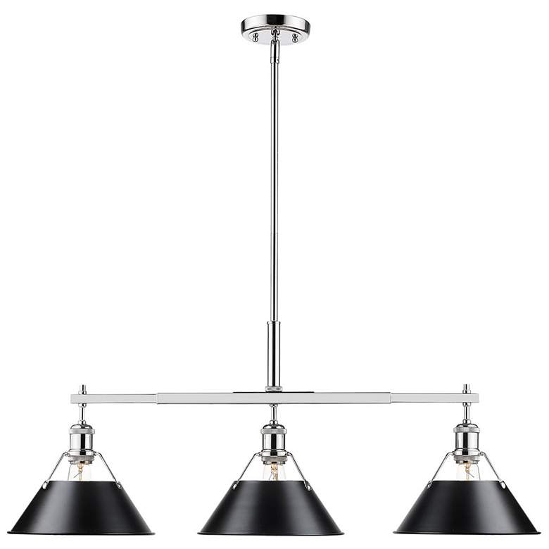 Image 1 Orwell 35 3/4" Wide 3-Light Linear Pendant in Chrome with Matte Black