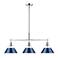 Orwell 35 3/4" Wide 3-Light Linear Pendant in Chrome with Matte Navy