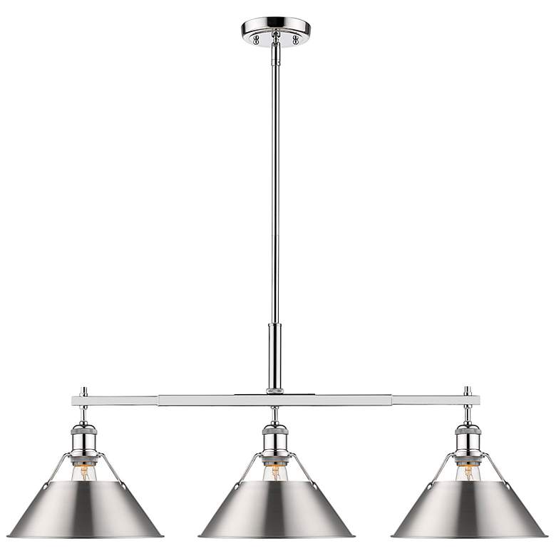 Image 1 Orwell 35 3/4" Wide 3-Light Linear Pendant in Chrome with Pewter