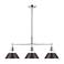 Orwell 35 3/4" Wide 3-Light Linear Pendant in Chrome with Rubbed Bronz