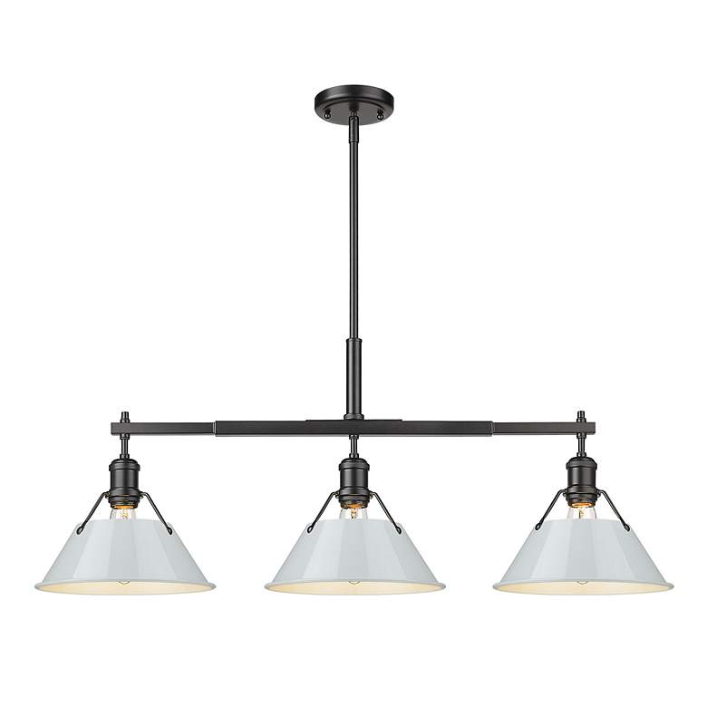 Image 2 Orwell 35 3/4" Wide 3-Light Linear Pendant in Matte Black with Dusky B more views