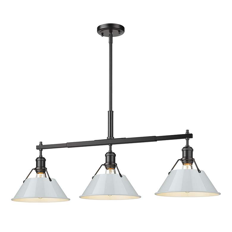 Image 3 Orwell 35 3/4" Wide 3-Light Linear Pendant in Matte Black with Dusky B more views