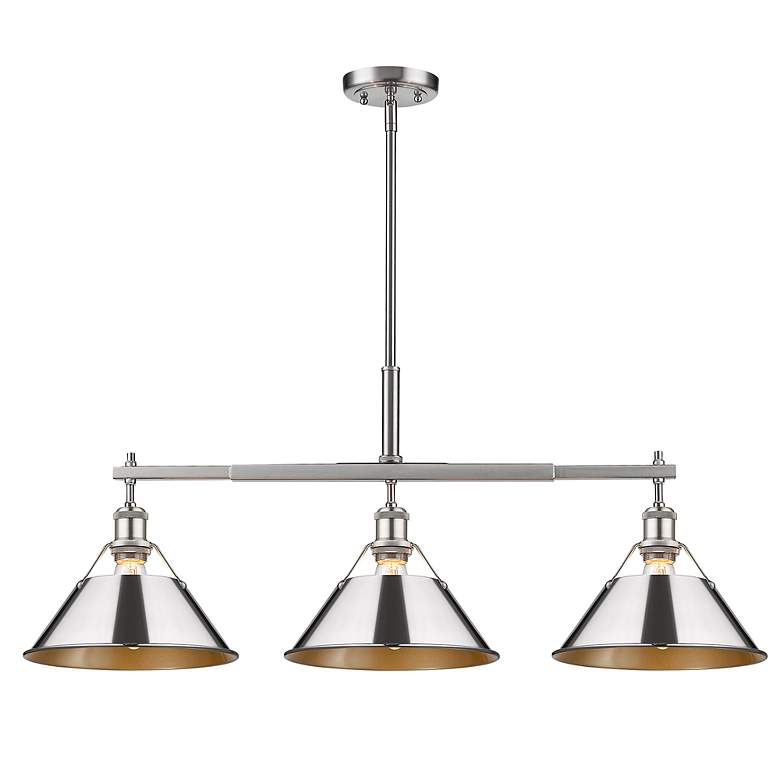 Image 2 Orwell 35 3/4" Wide 3-Light Linear Pendant in Pewter with Chrome more views