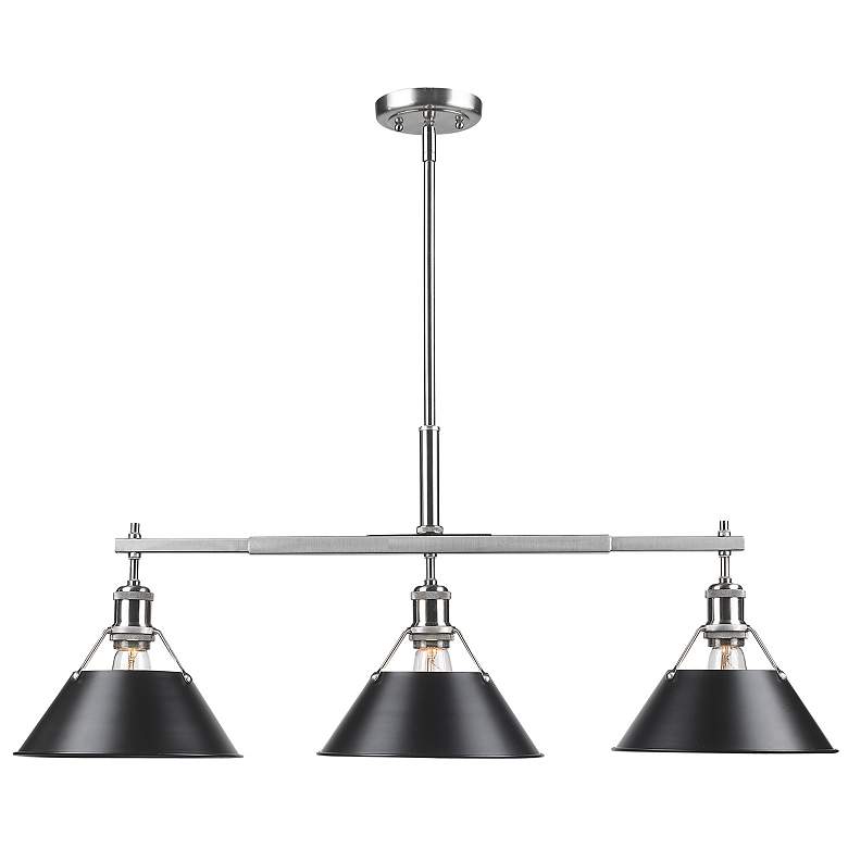 Image 1 Orwell 35 3/4" Wide 3-Light Linear Pendant in Pewter with Matte Black