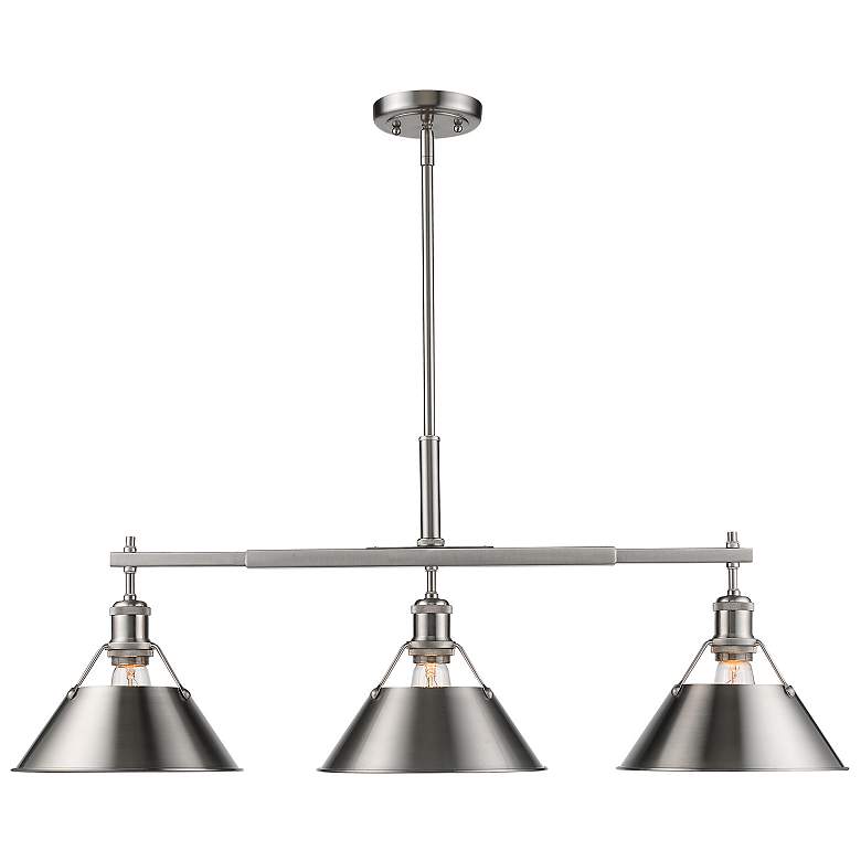 Image 2 Orwell 35 3/4" Wide 3-Light Linear Pendant in Pewter