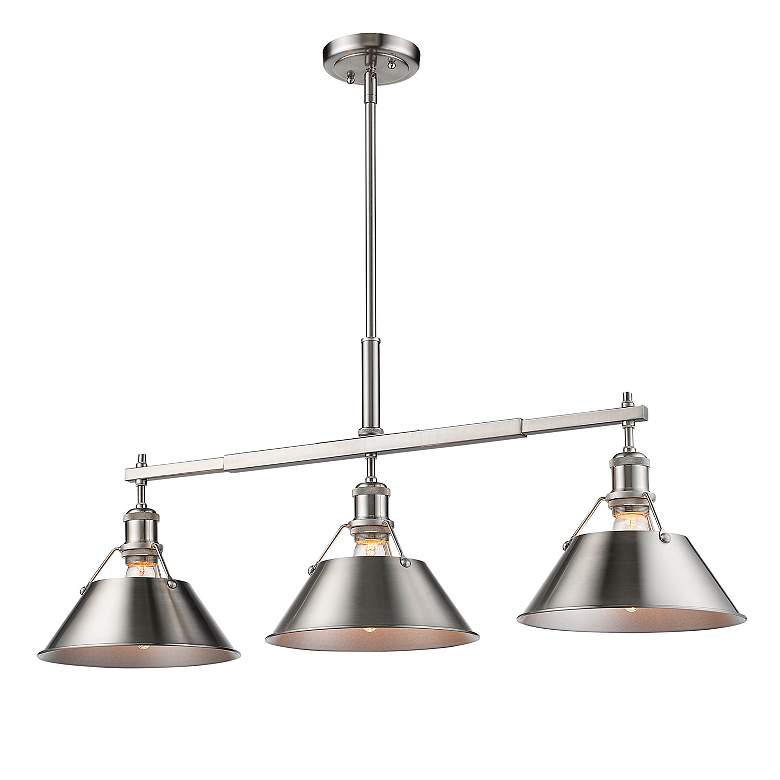 Image 4 Orwell 35 3/4" Wide 3-Light Linear Pendant in Pewter more views