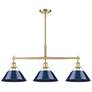 1_Orwell 35 3/4" Wide Champagne Bronze Navy 3-Light Pendant