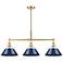 Orwell 35 3/4" Wide Champagne Bronze Navy 3-Light Pendant