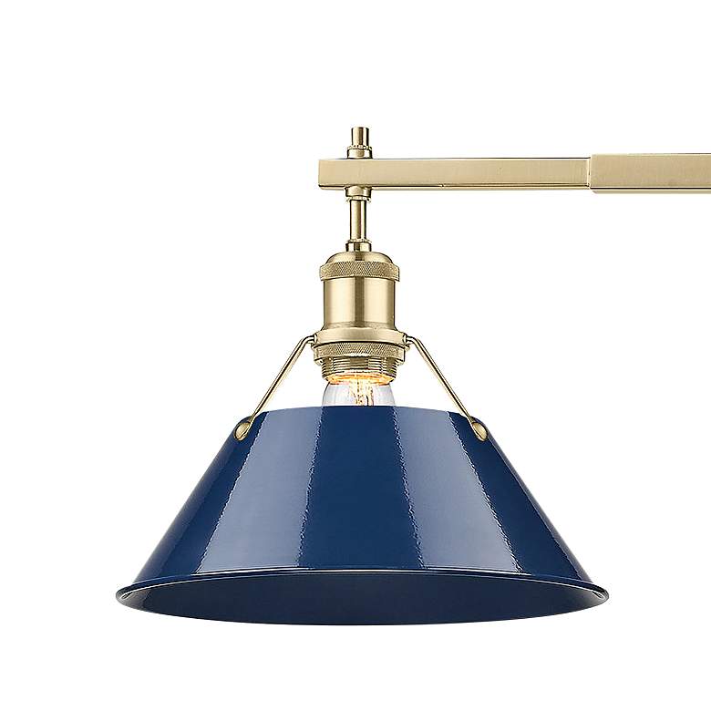 Image 2 Orwell 35 3/4" Wide Champagne Bronze Navy 3-Light Pendant more views