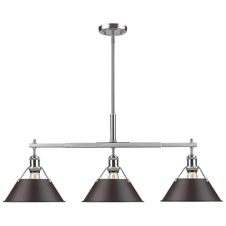 Image 1 Orwell 35 3/4" Wide Linear Pendant in Pewter with Rubbed Bronze