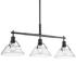 Orwell 35 3/4" Wide Matte Black 3-Light Linear Pendant With Clear Glas