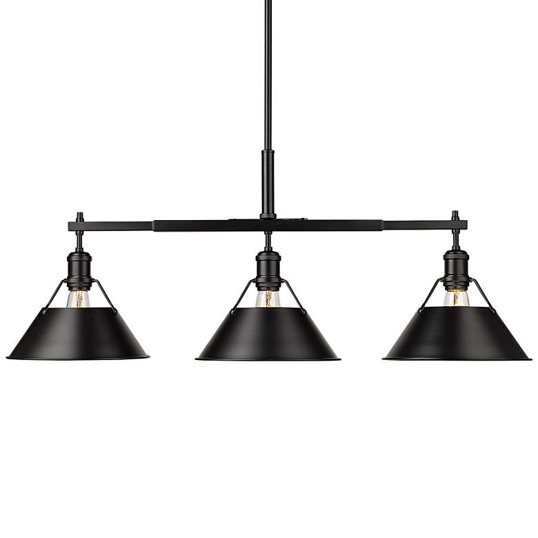 Image 1 Orwell 35 3/4" Wide Matte Black 3-Light Linear Pendant