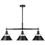 1_Orwell 35 3/4" Wide Matte Black 3-Light Linear Pendant