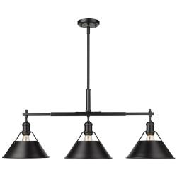 Orwell 35 3/4" Wide Matte Black 3-Light Linear Pendant