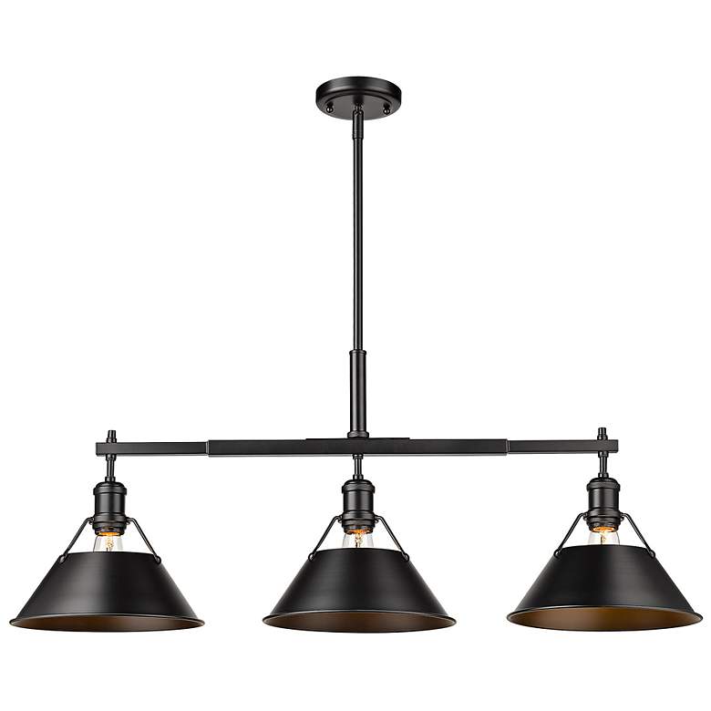 Image 3 Orwell 35 3/4" Wide Matte Black 3-Light Linear Pendant more views