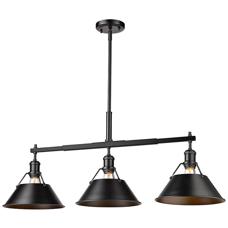 Image 4 Orwell 35 3/4" Wide Matte Black 3-Light Linear Pendant more views